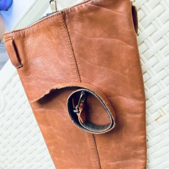 Italian Belted Genuine Leather Brown Riding Boot- Size Euro 37 - Picture 3 of 15